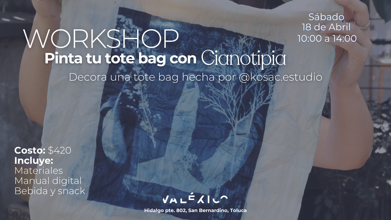 Cianotipia sobre Tote Bag | Crea una pieza única